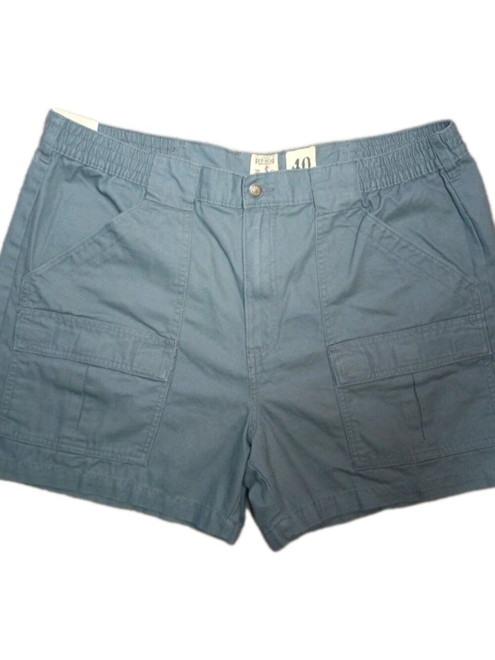 Red Head Men's Beachcomber Cargo Shorts Grey Twill Flat Front Pockets 40 New